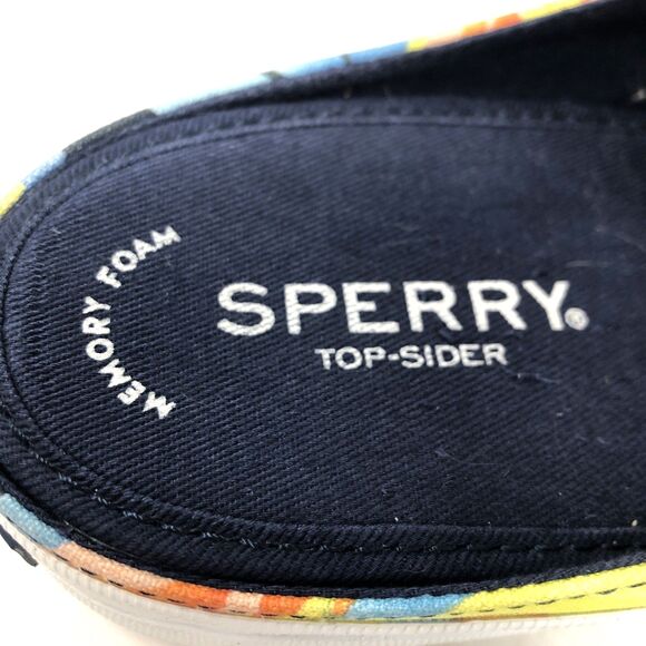 Sperry Top Sider Crest Vibe Mule Womens Sz 10 Navy Tropical Canvas Boat Shoe - Picture 11 of 13